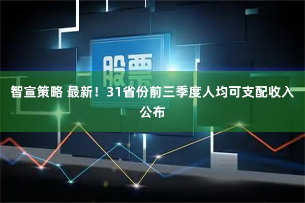 智宣策略 最新！31省份前三季度人均可支配收入公布